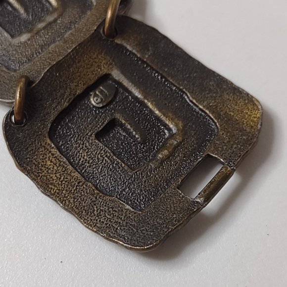 Vintage JJ Square Metal Link Bracelet - Picture 10 of 16